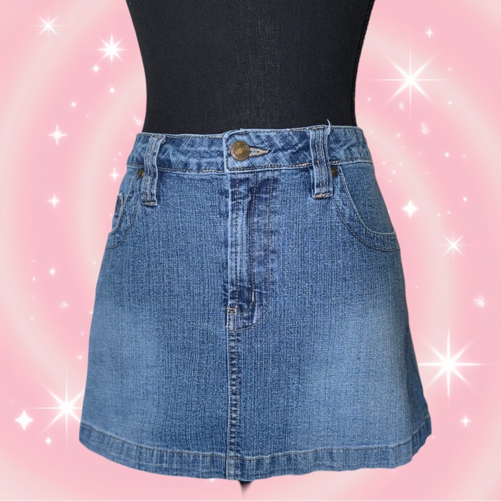 No Boundaries Blue Denim Skirt